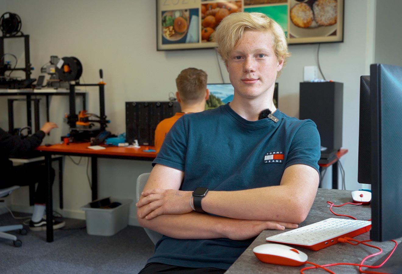 Marcus fortæller om Teknologi på Fjordvang Efterskole 2021